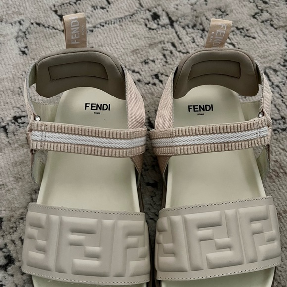 *SOLD* Fendi FF Logo Embossed Sandals - Picture 7 of 12